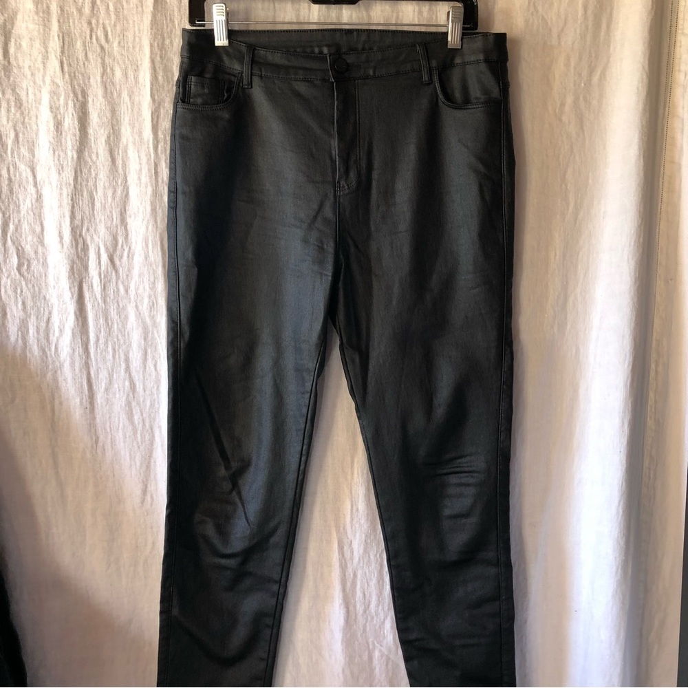 Super Stretch pleather black skinny pants no brand tag size XL